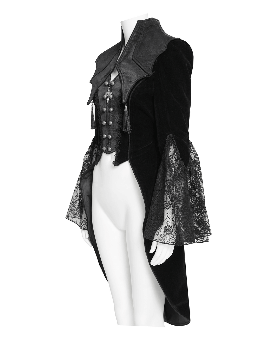 Women's Gothic Lace Bell Sleeve Tailcoat Jacket
