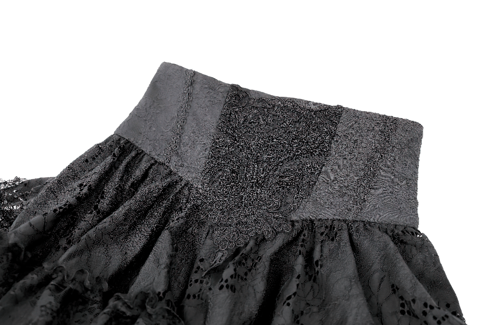 Women's Gothic Lace Ruffle High Waist Mini Skirt