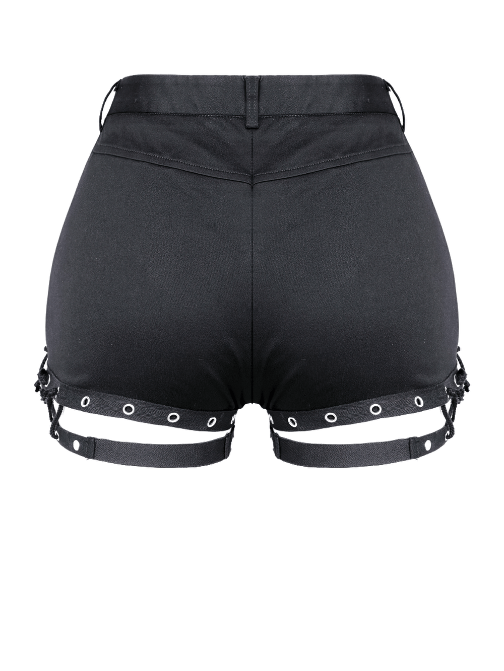 Women's Gothic Lace-Up Cutout High-Waist Shorts