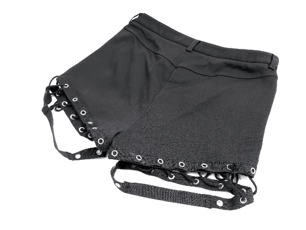 Women's Gothic Lace-Up Cutout High-Waist Shorts