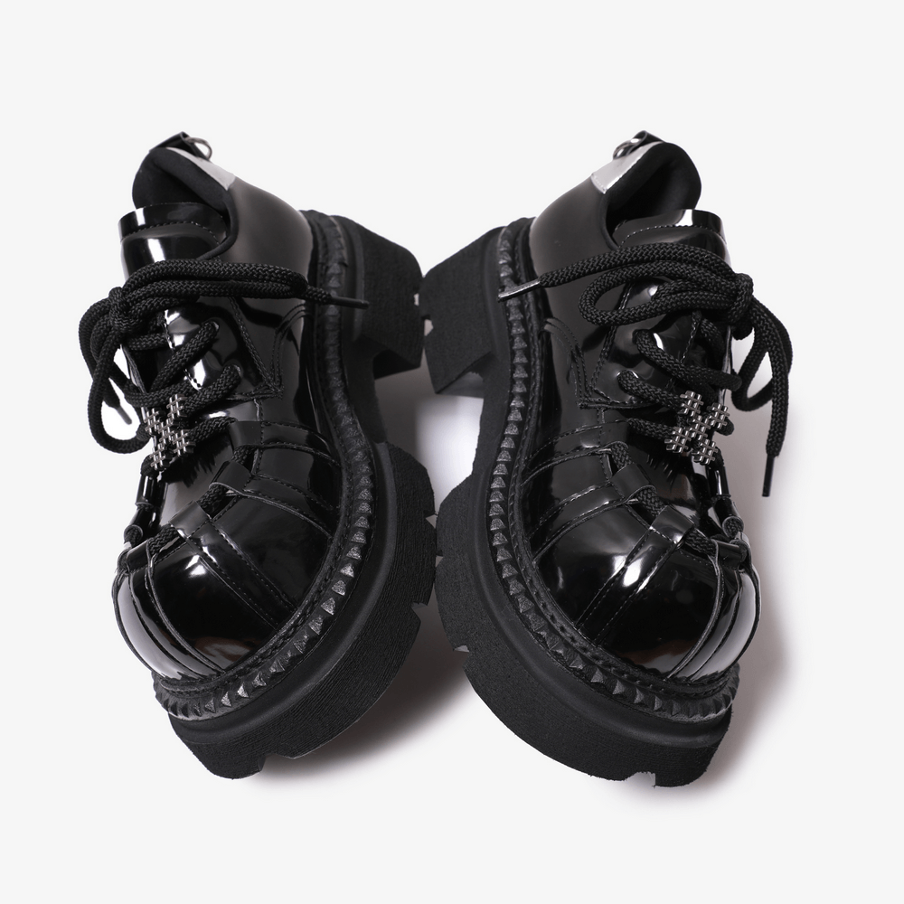 Women's Gothic Platform Derby Shoes with Cage Toe