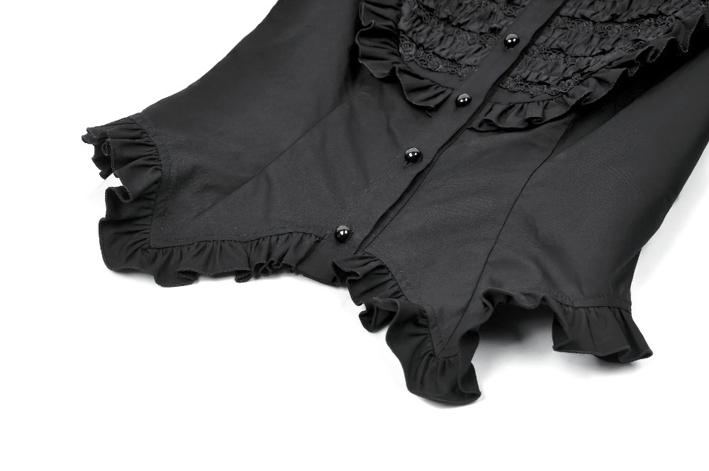 Women's Gothic Ruffle Puff Sleeved Victorian Blouse