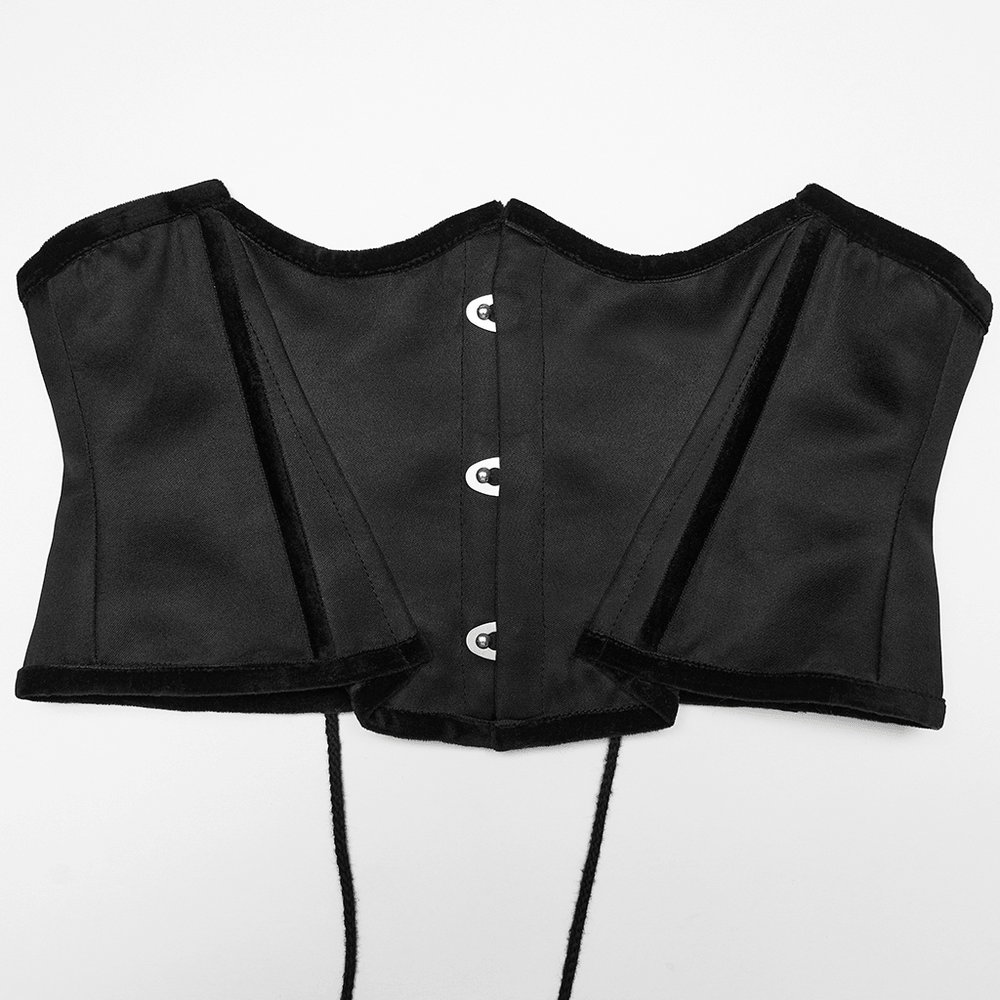 Women's Gothic Satin Underbust Corset with Lace Up