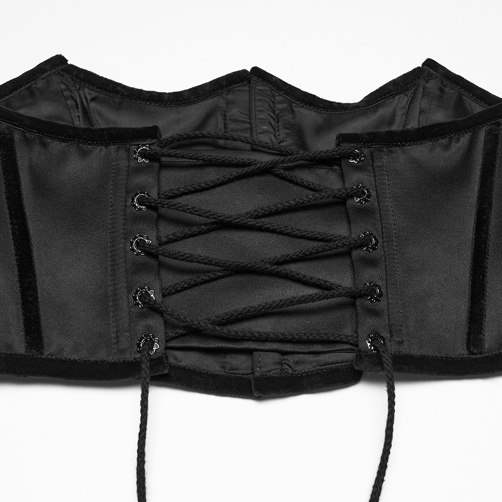Women's Gothic Satin Underbust Corset with Lace Up