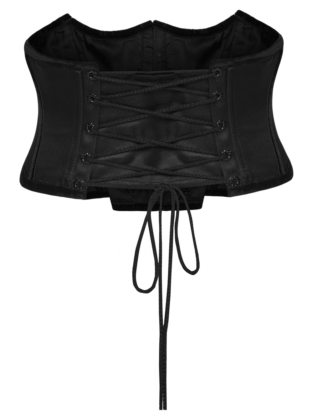 Women's Gothic Satin Underbust Corset with Lace Up