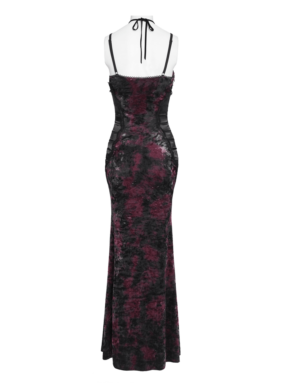 Women's Gothic Tie Dye Lace Up Mermaid Maxi Dress