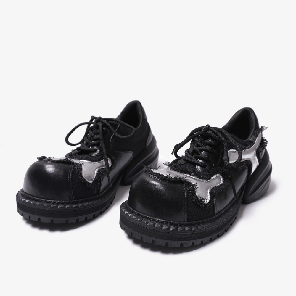 Women's Grunge Platform Shoes with Silver Panels