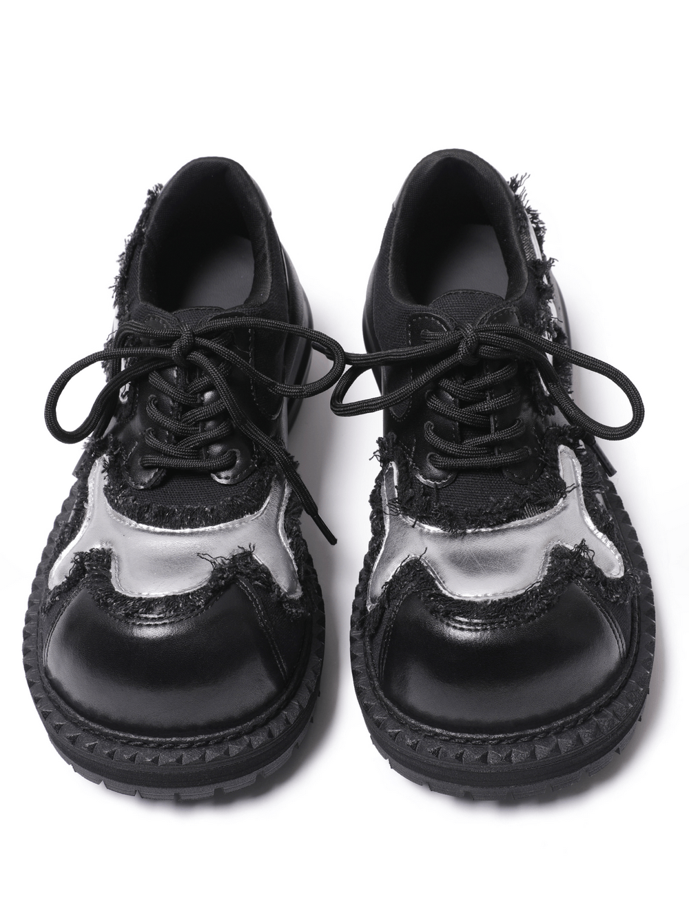 Women's Grunge Platform Shoes with Silver Panels