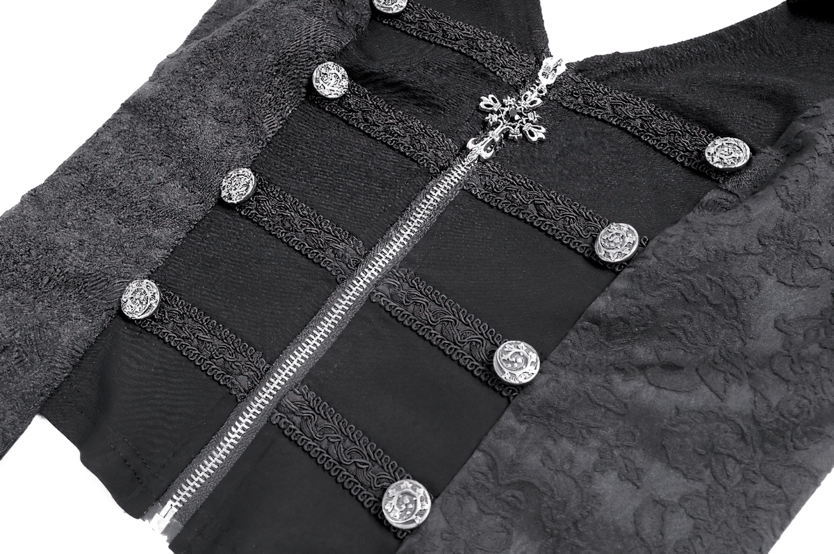 Women's Halter Waistcoat with Zip and Metal Buttons
