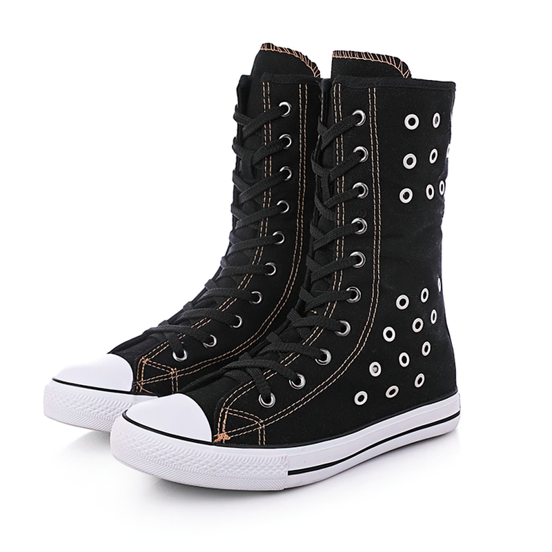 US SALE of Women's High Top Zipper Breathable Flat Sneakers / Casual Flats Shoes