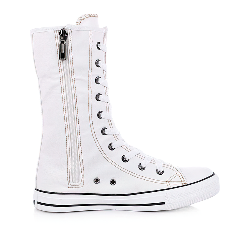 US SALE of Women's High Top Zipper Breathable Flat Sneakers / Casual Flats Shoes