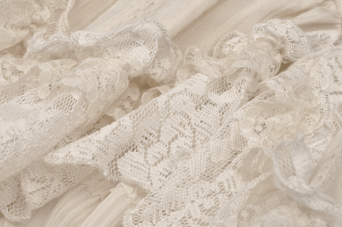 Women's Lace Mini Dress: Ruffled Layers And Floral Detail