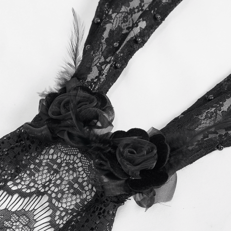 Women's Lace Rabbit Ears Headdress With Face Mask / Gothic Sexy Hair Accessories