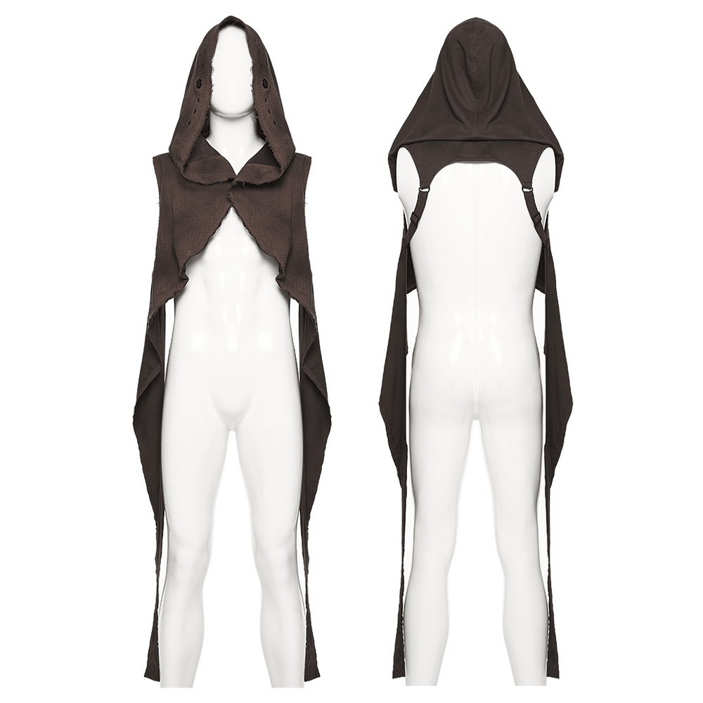 Womens Post Apocalyptic Hooded Sleeveless Cape Vest