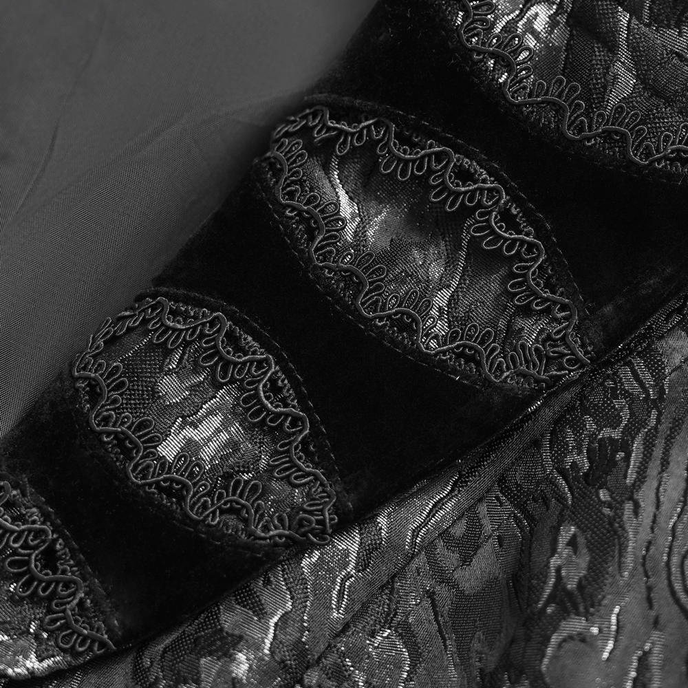 Women's Victorian Brocade Waistcoat with Cross Details