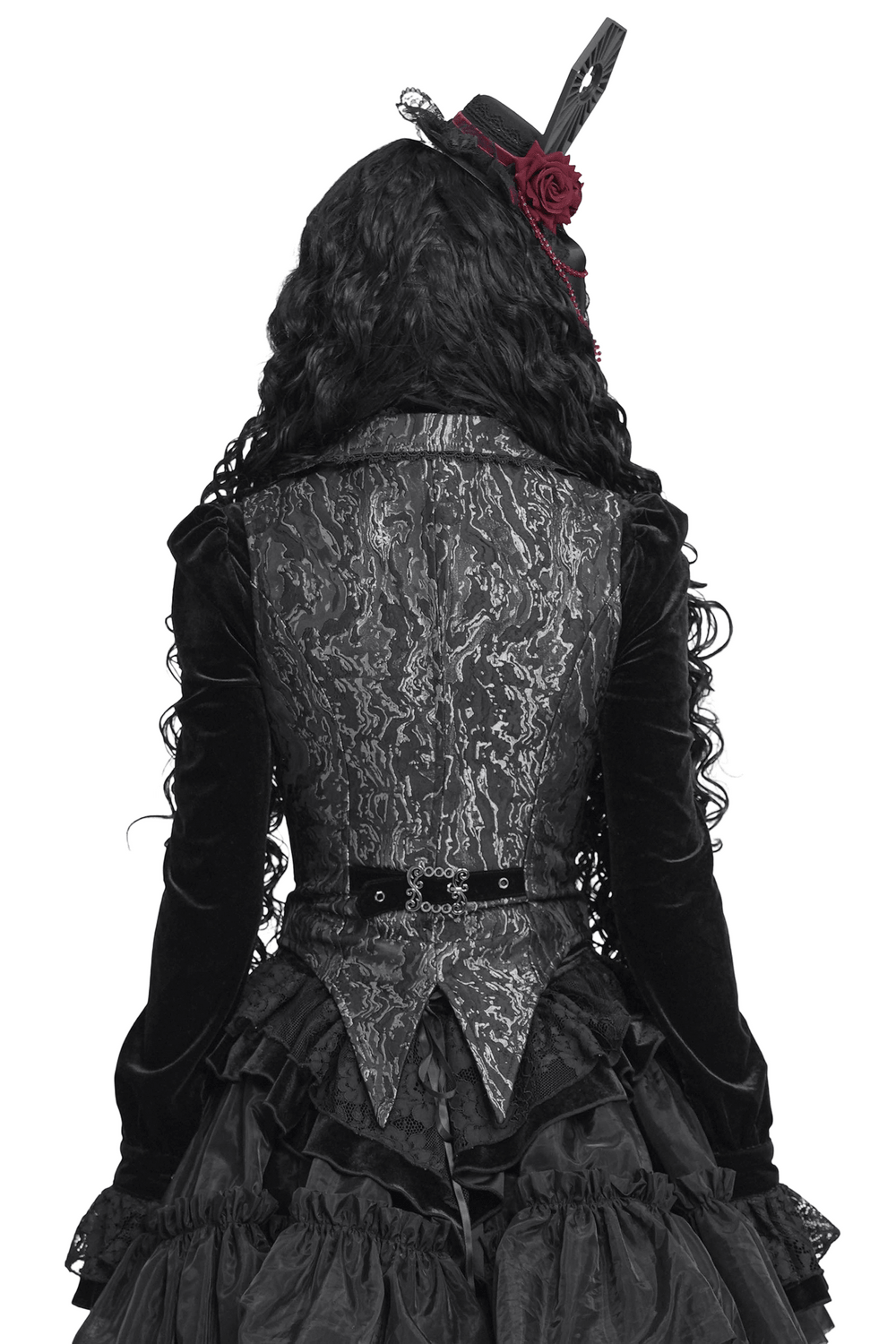 Women's Victorian Brocade Waistcoat with Cross Details