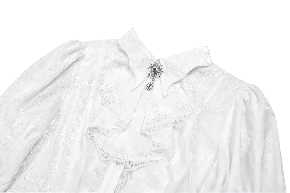 Women's Victorian Gothic Blouse with Corset Lace-Up Back
