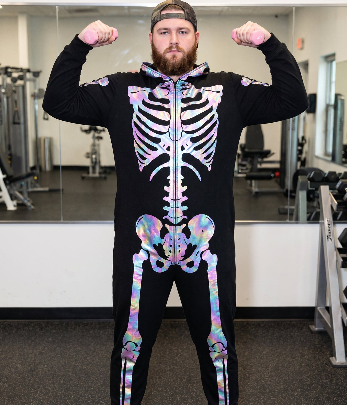 Men's Iridescent Skeleton Costume