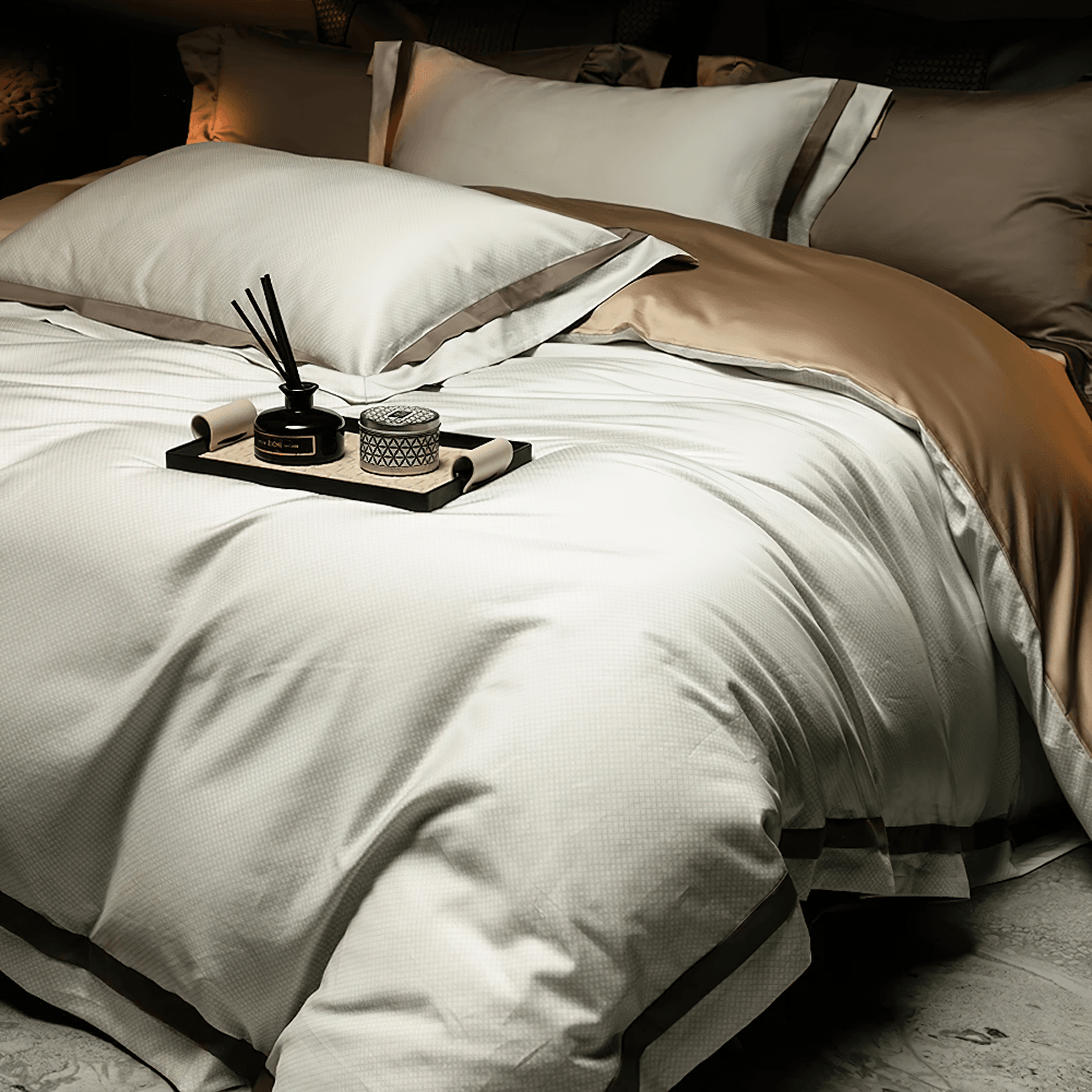 1000TC Egyptian Cotton Satin Bedding Set with Duvet