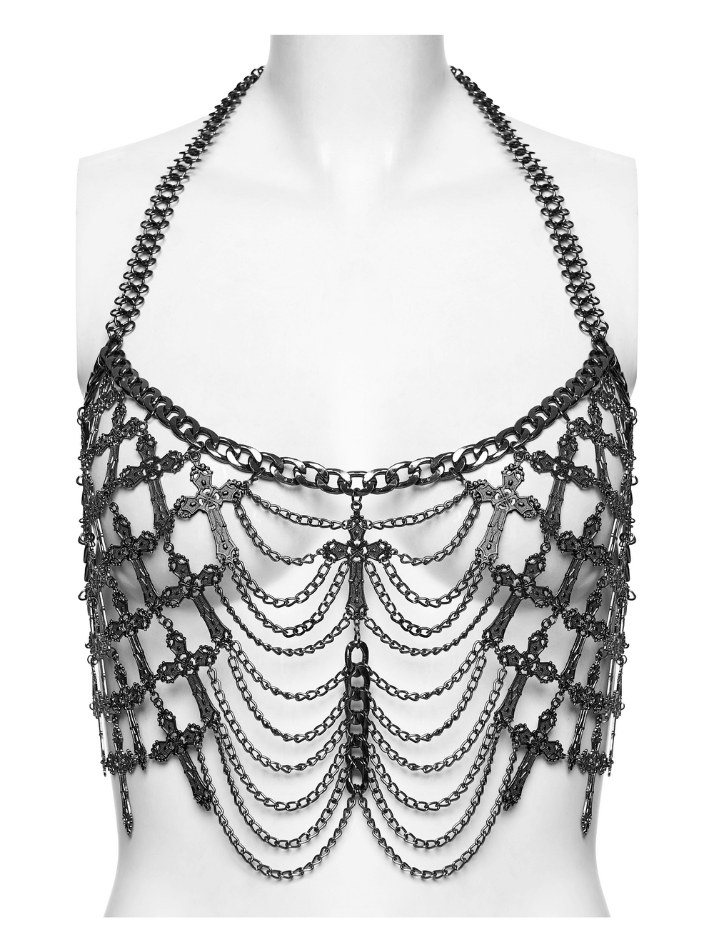 Alternative Cross Body Chain with Layered Drapes