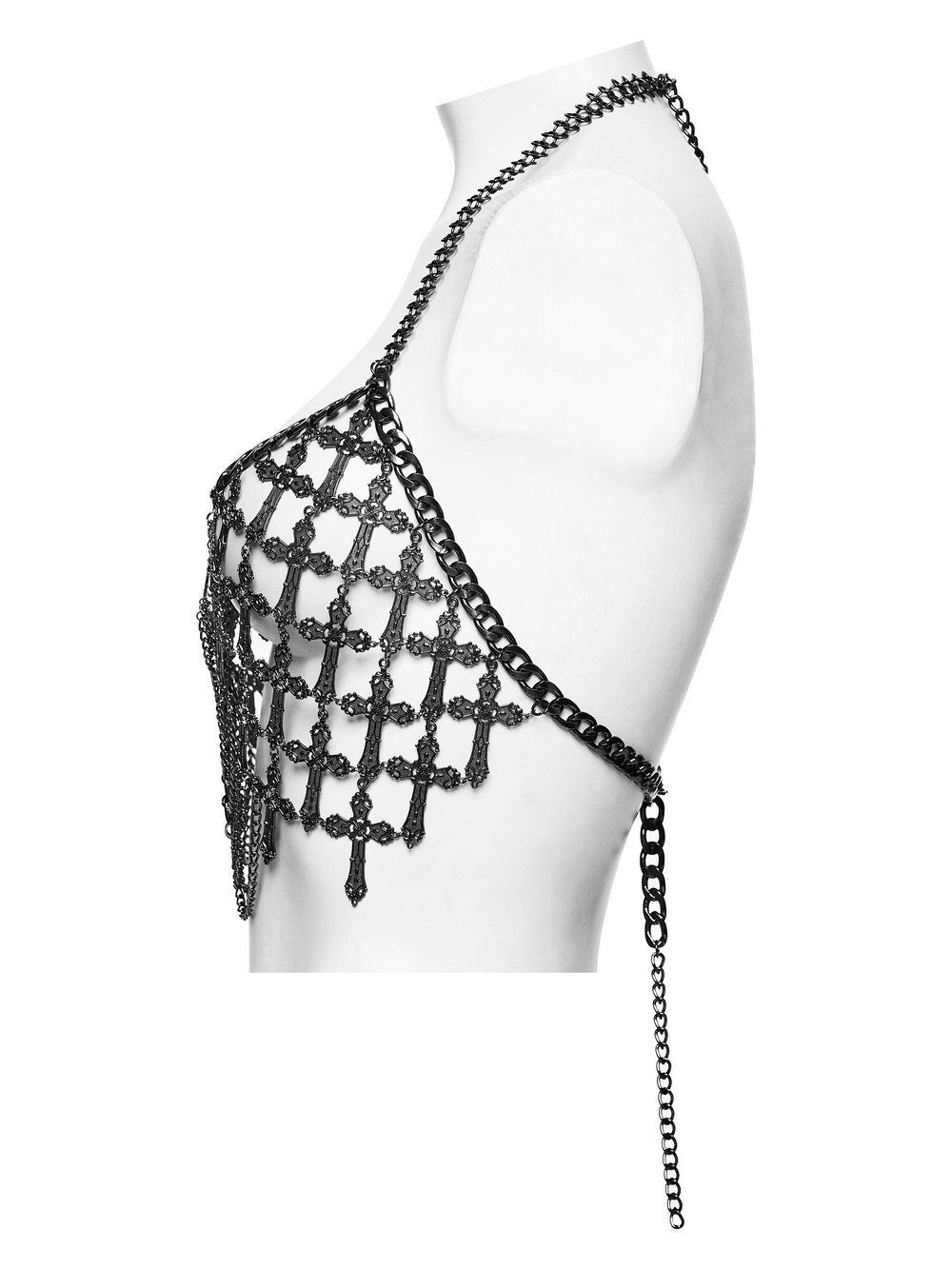 Alternative Cross Body Chain with Layered Drapes