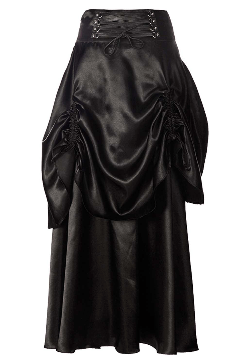 Alternative Skirt with Bustle Draping and Waist Buckles