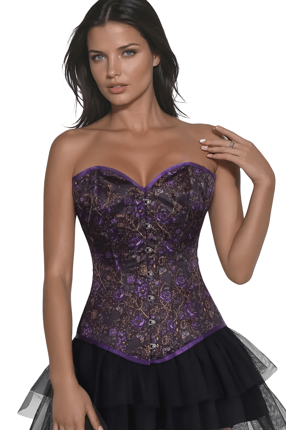 Amberly Overbust Corset - Gothic Nocturnal Reverie Design
