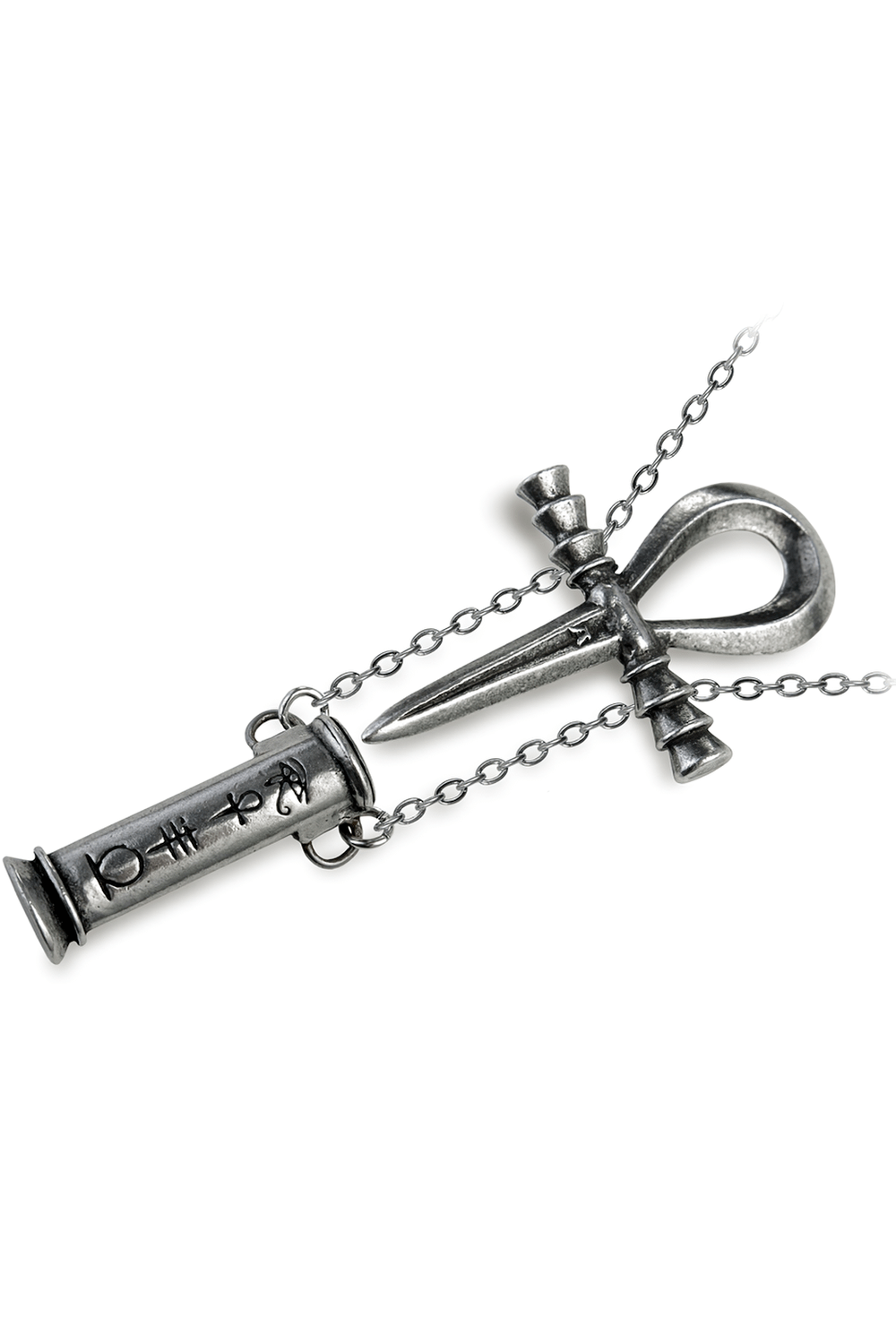 Ankh Pendant with Dagger and Egyptian Symbols