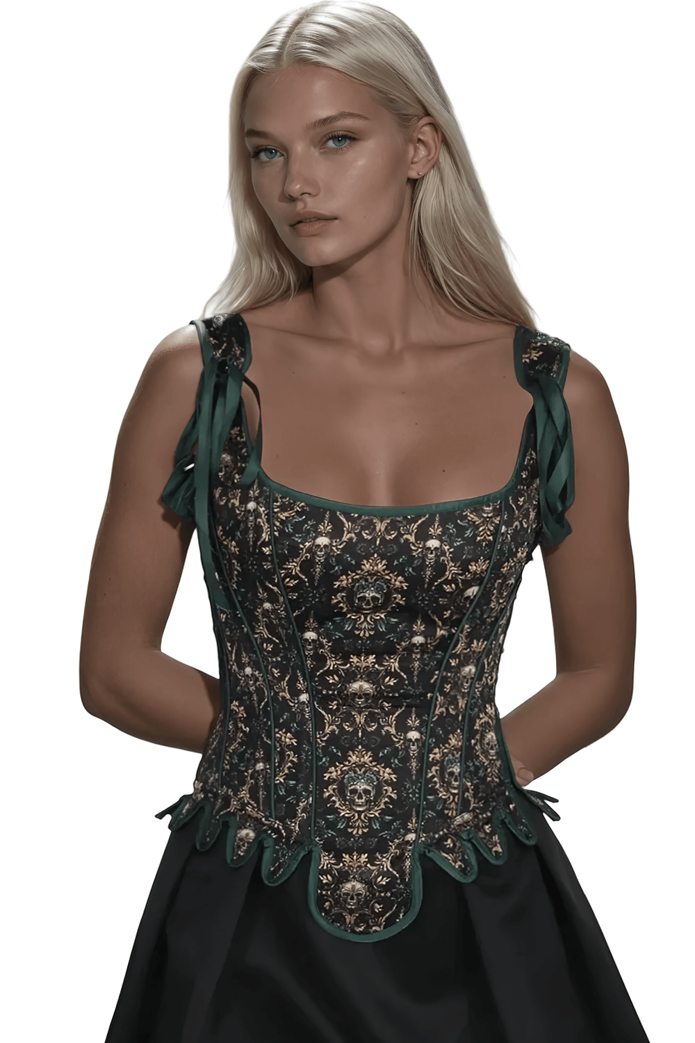 Annistyn Skull Overbust Gothic Corset - Edgy and Stylish