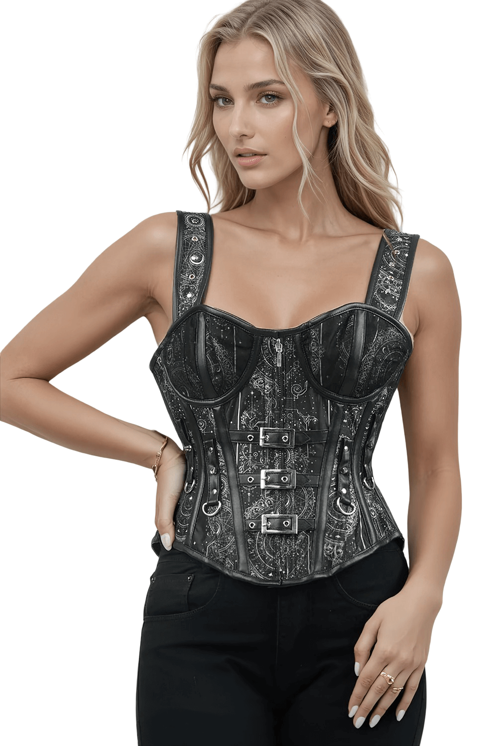Astrological Zodiac and Geometric Overbust Corset