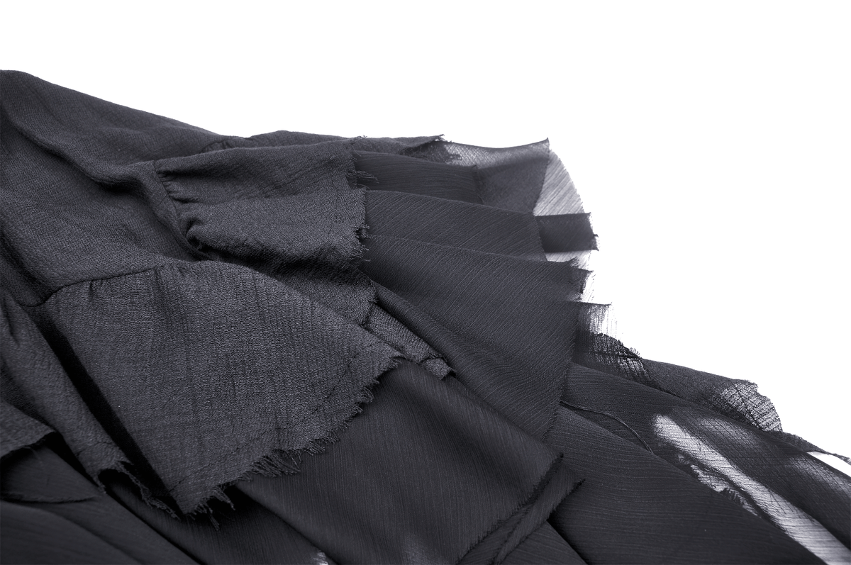 Asymmetric Layered Ruffle Skirt for Punk and Festival Look