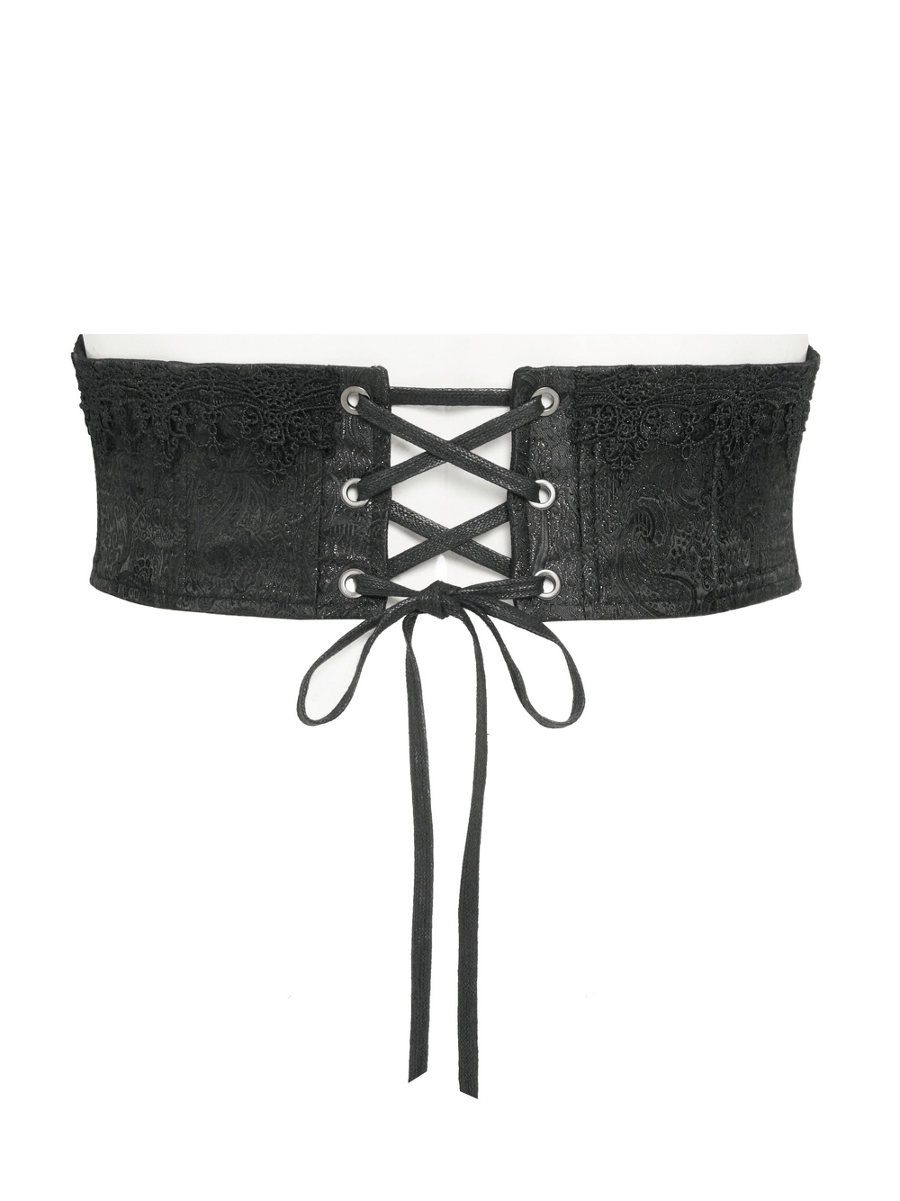 Black Brocade Gothic Waist Corset with Crosses