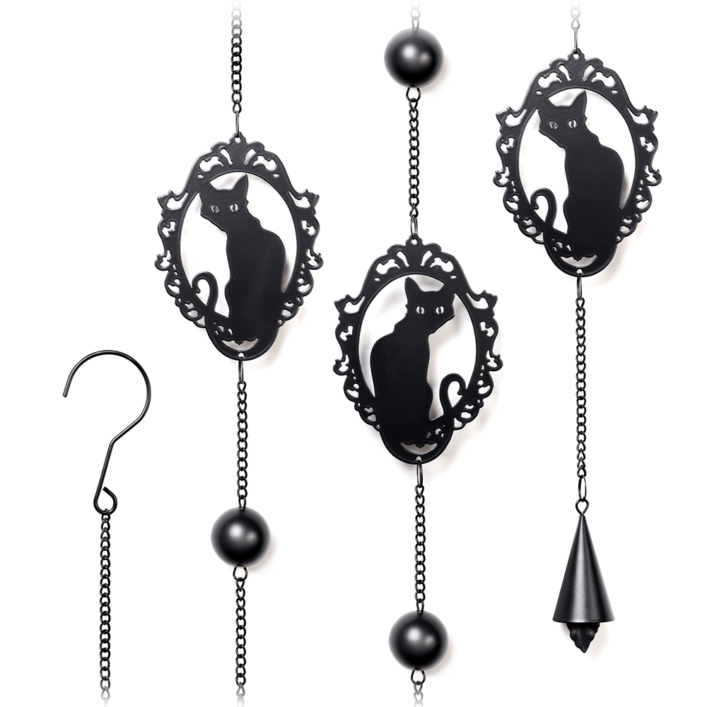 Black Cat Silhouette Hanging Decoration for Home and Garden