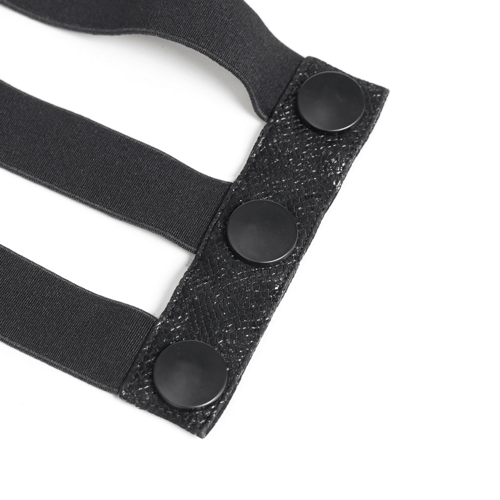 Black Dark Gothic Waist Belt with Red Eye Accents