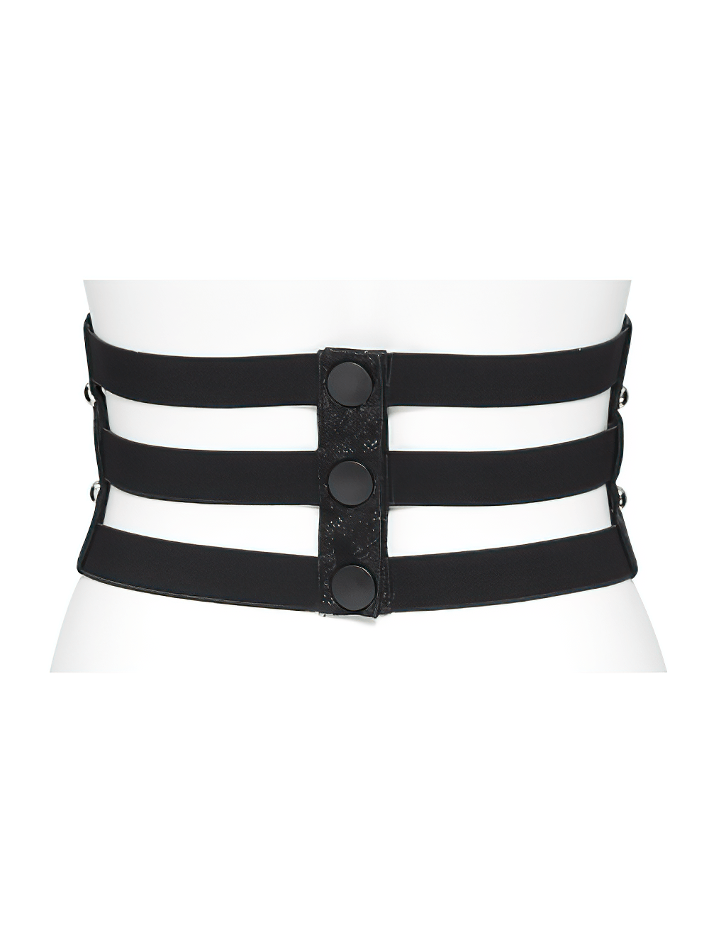 Black Dark Gothic Waist Belt with Red Eye Accents