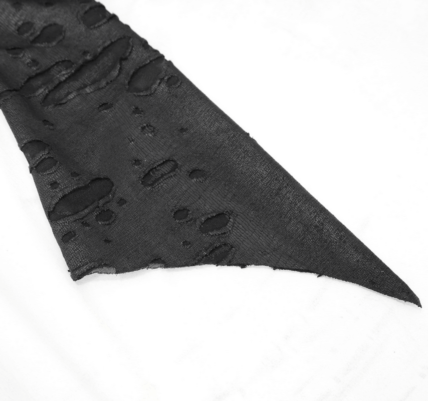 Black 'Dragon Spine' Gothic Dress / Women's Dark Shadow Long Sleeve Irregular Hem Dress