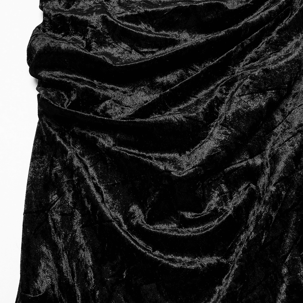 Black Elegant Lace Asymmetrical Skirt with Fishtail Design