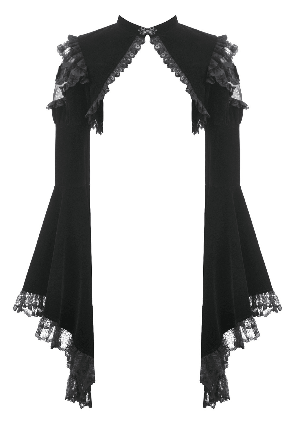 Black Gothic Lace Bolero Shrug with Bell Sleeves