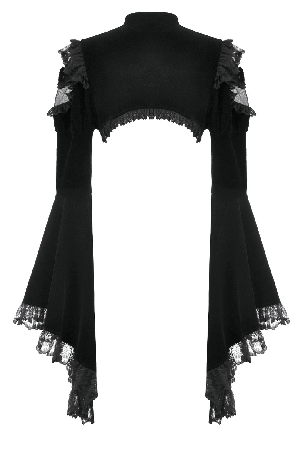 Black Gothic Lace Bolero Shrug with Bell Sleeves