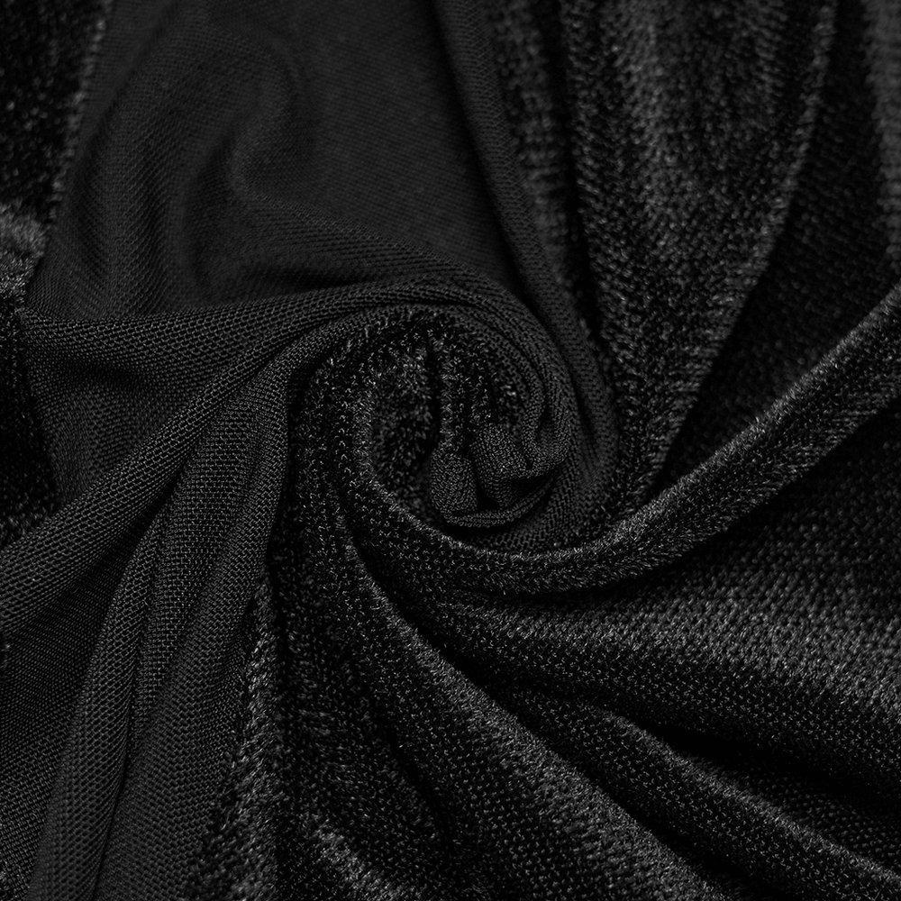 Black Gothic Low Waist Flared Pants with Lace Waist