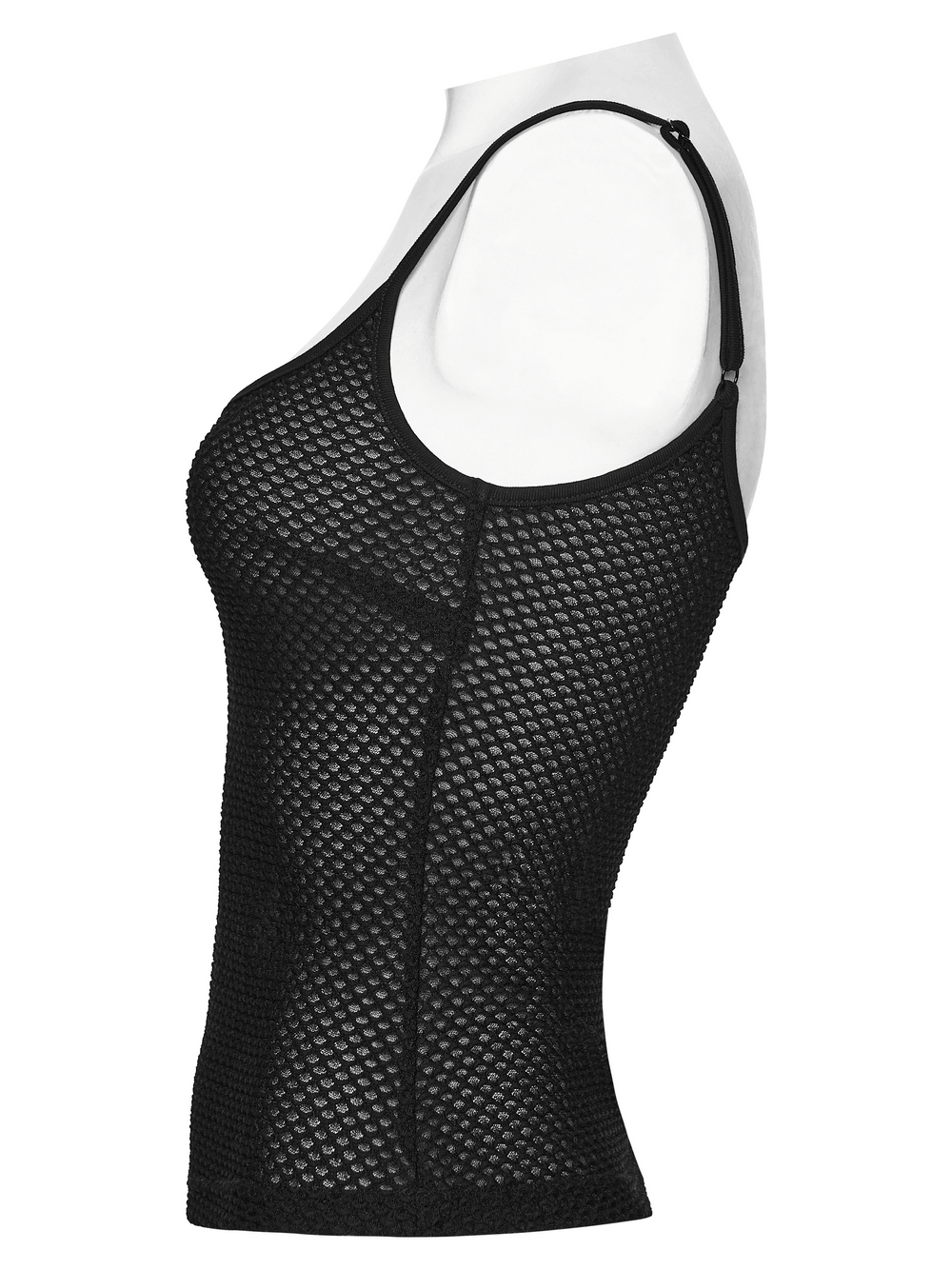 Black Gothic Mesh Camisole with Moon Charm Detail
