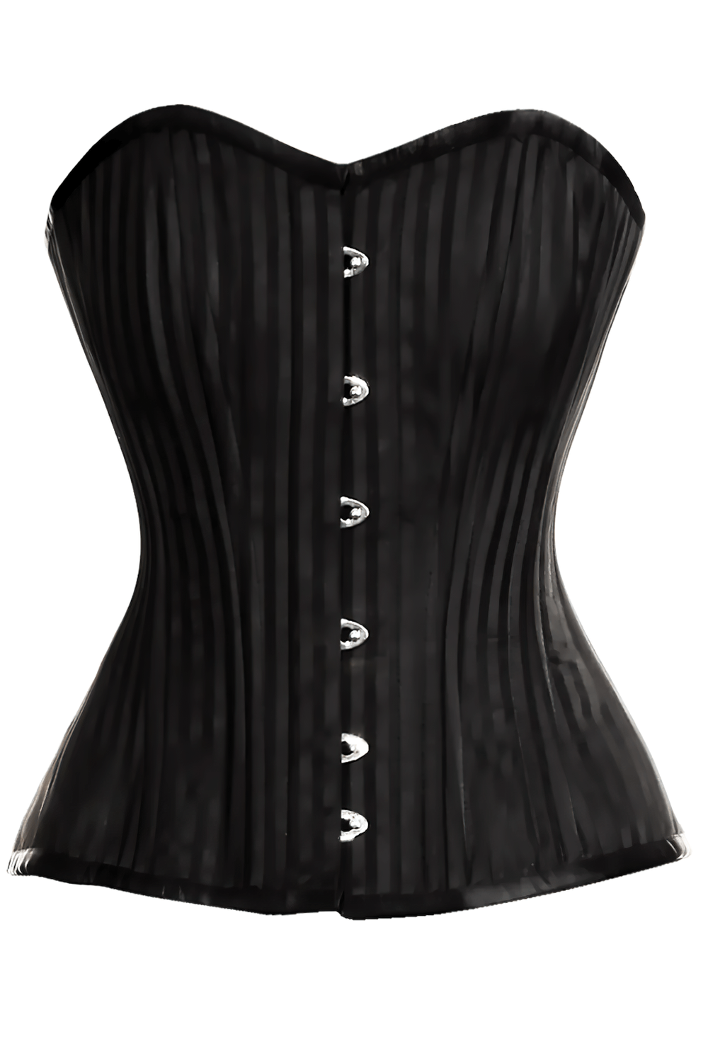Black Gothic Striped Overbust Waist Training Corset