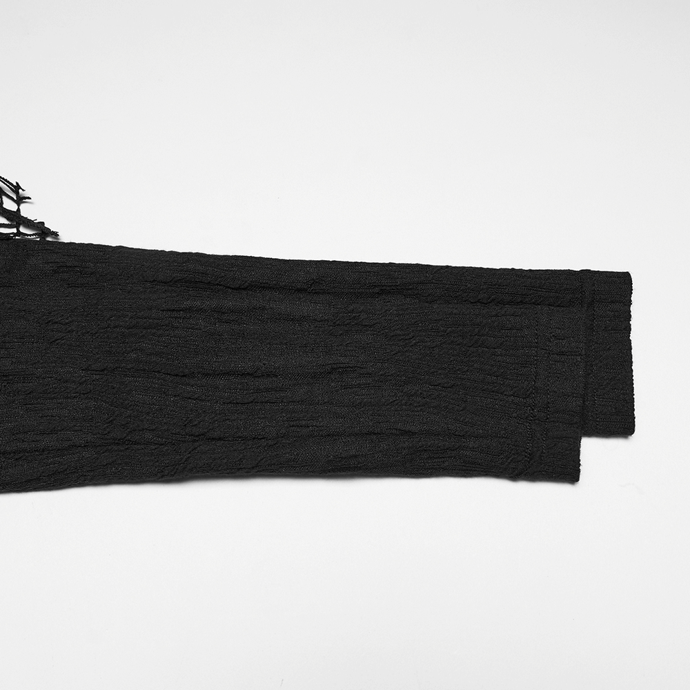 Black Hooded Mesh Overlay Wasteland Punk Top