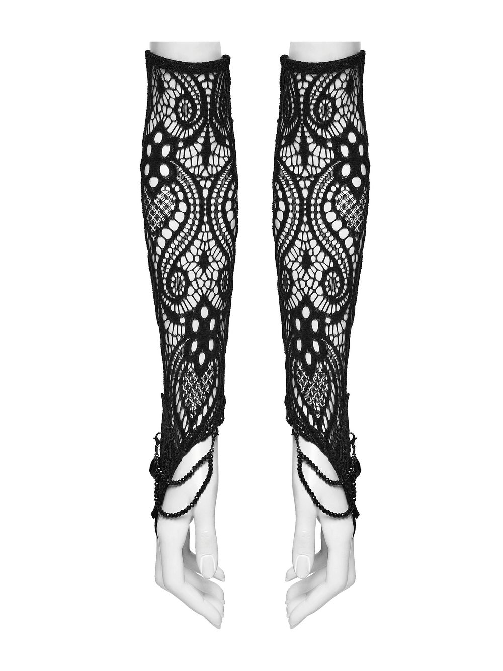 Black Lace Gothic Fingerless Arm Warmer Gloves