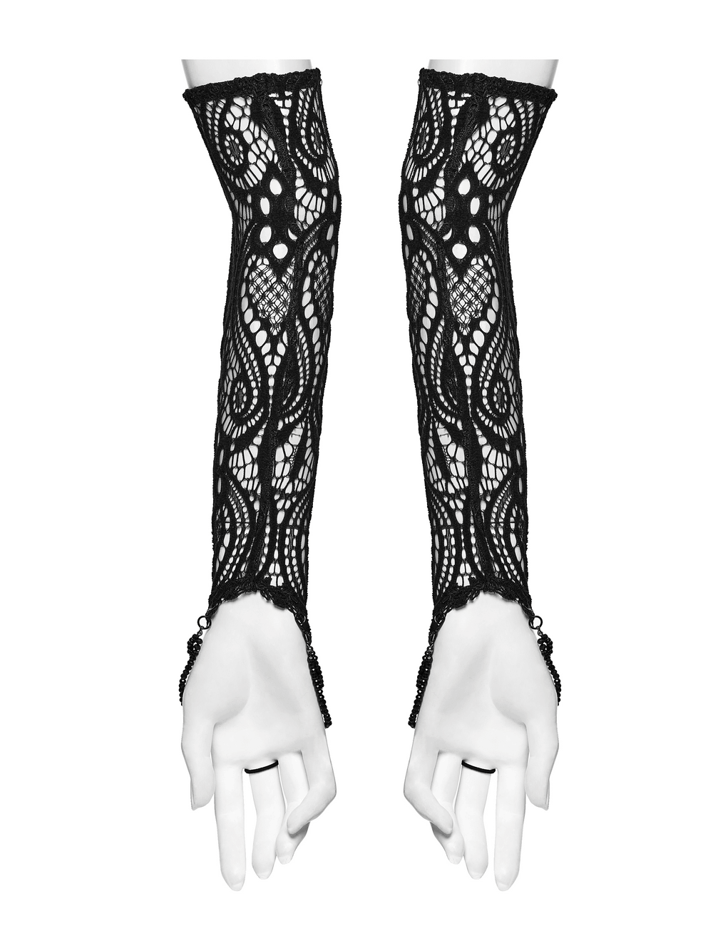 Black Lace Gothic Fingerless Arm Warmer Gloves