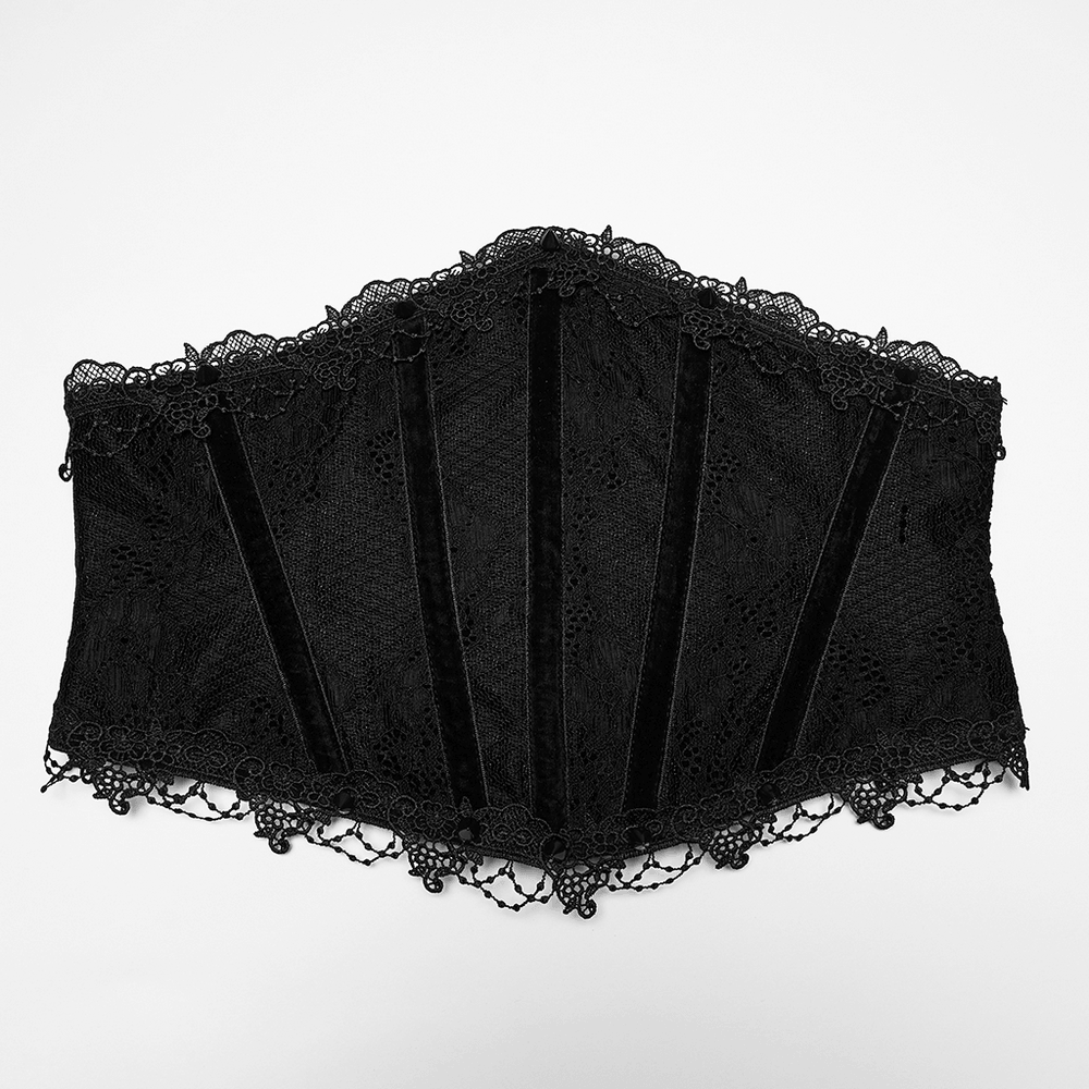 Black Lace Gothic Underbust Waist Cincher Corset
