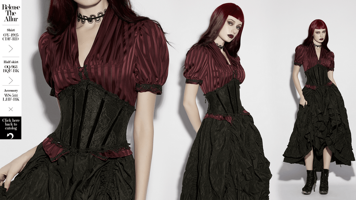 Black Lace Gothic Underbust Waist Cincher Corset