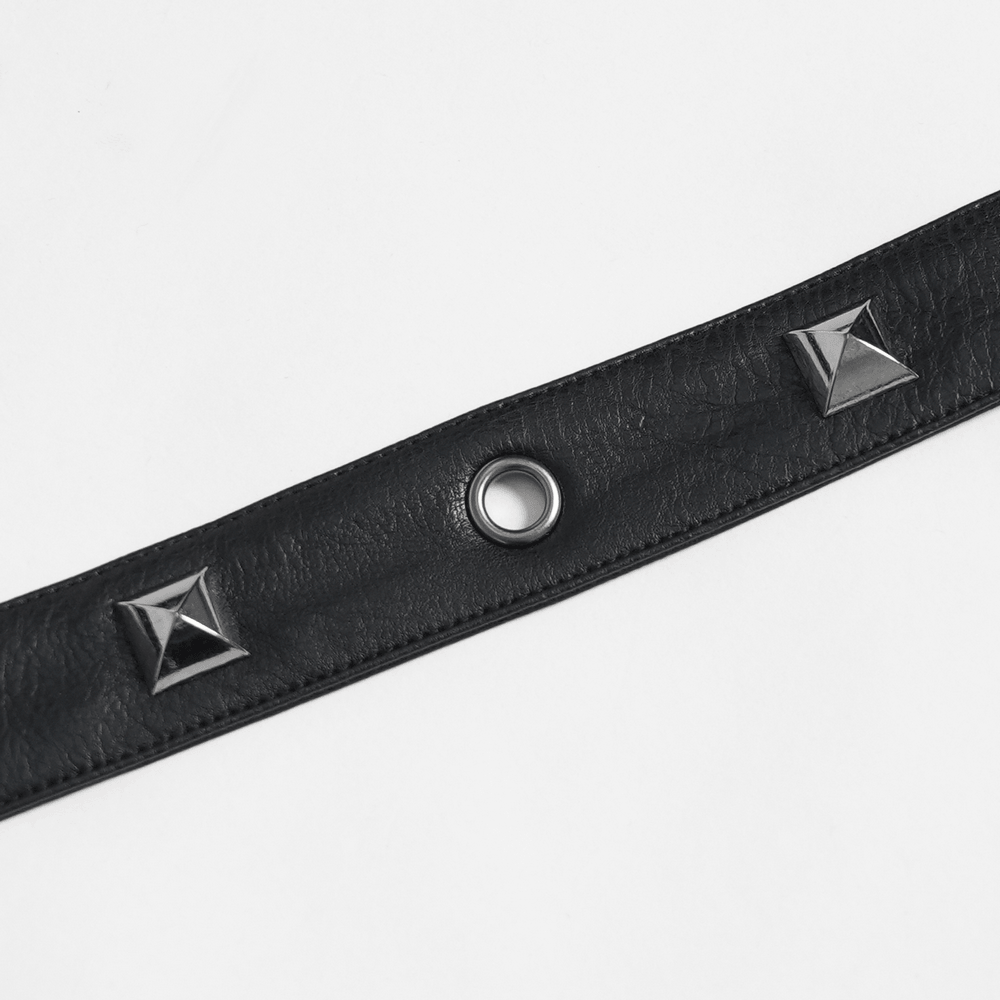 Black Punk Harness Belt with Garter Straps and Pouches