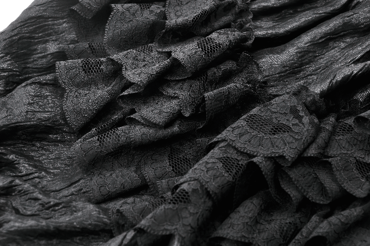 Black Ruffle Lace Bloomers Shorts with Tying Ribbons Detail