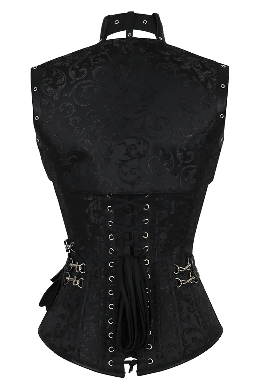 Black Steampunk Overbust Corset With Pouch Belt